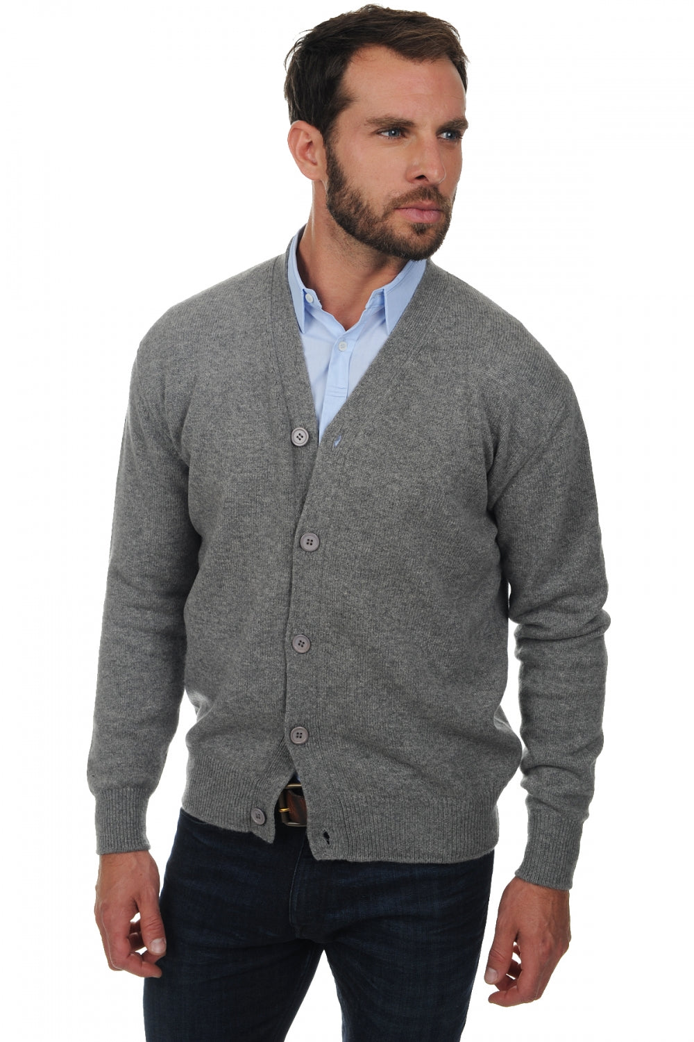 Leon in cashmere uomo - grigio chiné - Mahogany