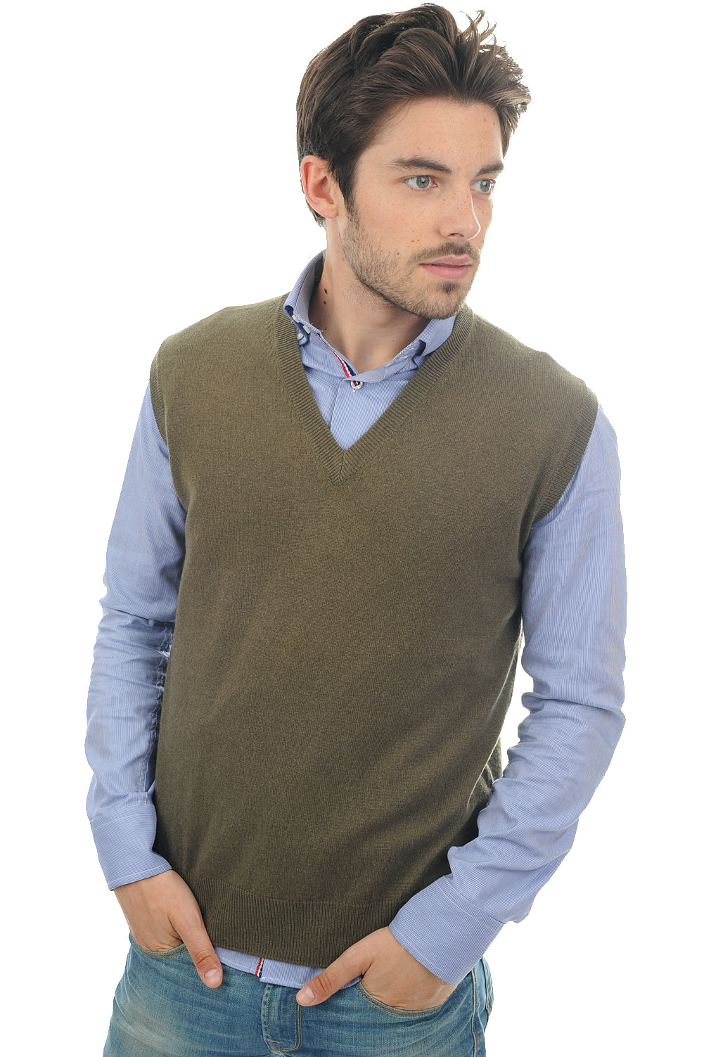 Balthazar in cashmere uomo - kaki - Mahogany