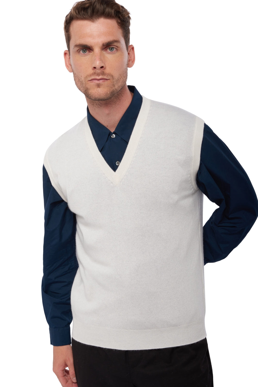 Balthazar in cashmere uomo - bianco avorio - Mahogany