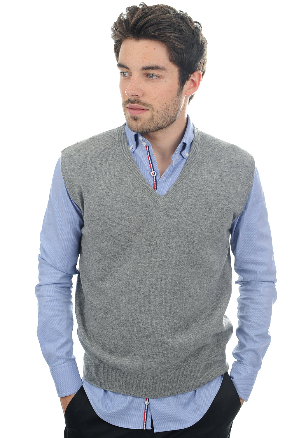 Balthazar in cashmere uomo - grigio chiné - Mahogany