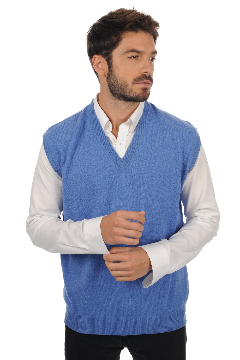 Balthazar in cashmere uomo - blu chiné - Mahogany