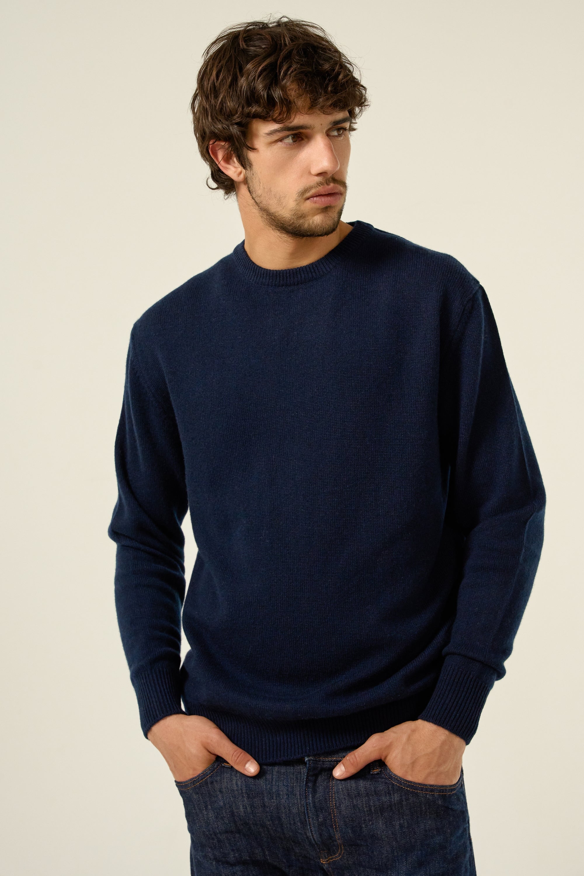 Nestor 4F in cashmere da uomo - blu marino scuro - Mahogany