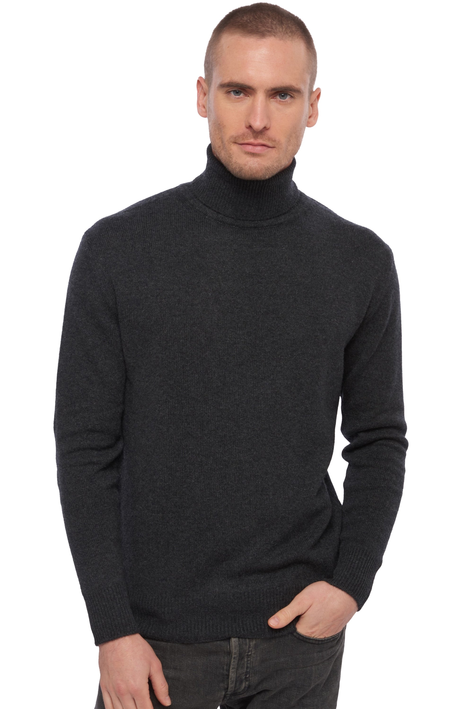 Edgar 4F in cashmere uomo - antracite chiné - Mahogany