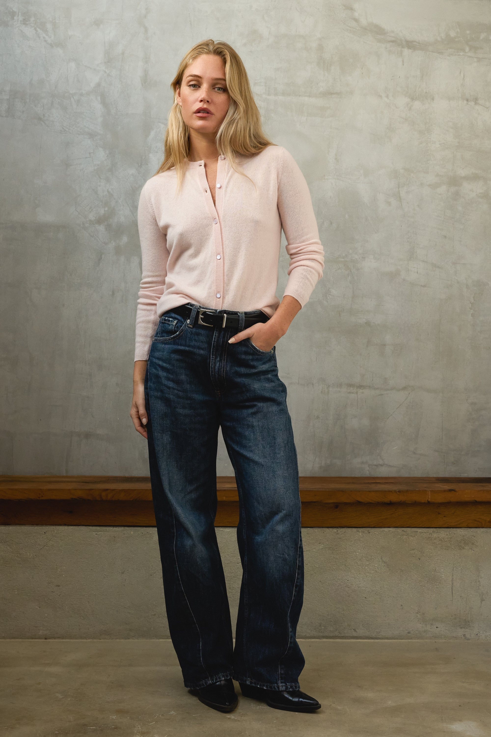 Chloe in cashmere donna - rosa pallido - Mahogany