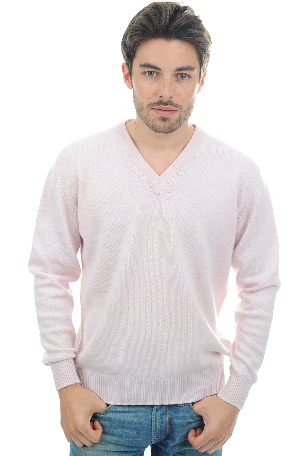 Hippolyte 4F in cashmere uomo - rosa pallido - Mahogany