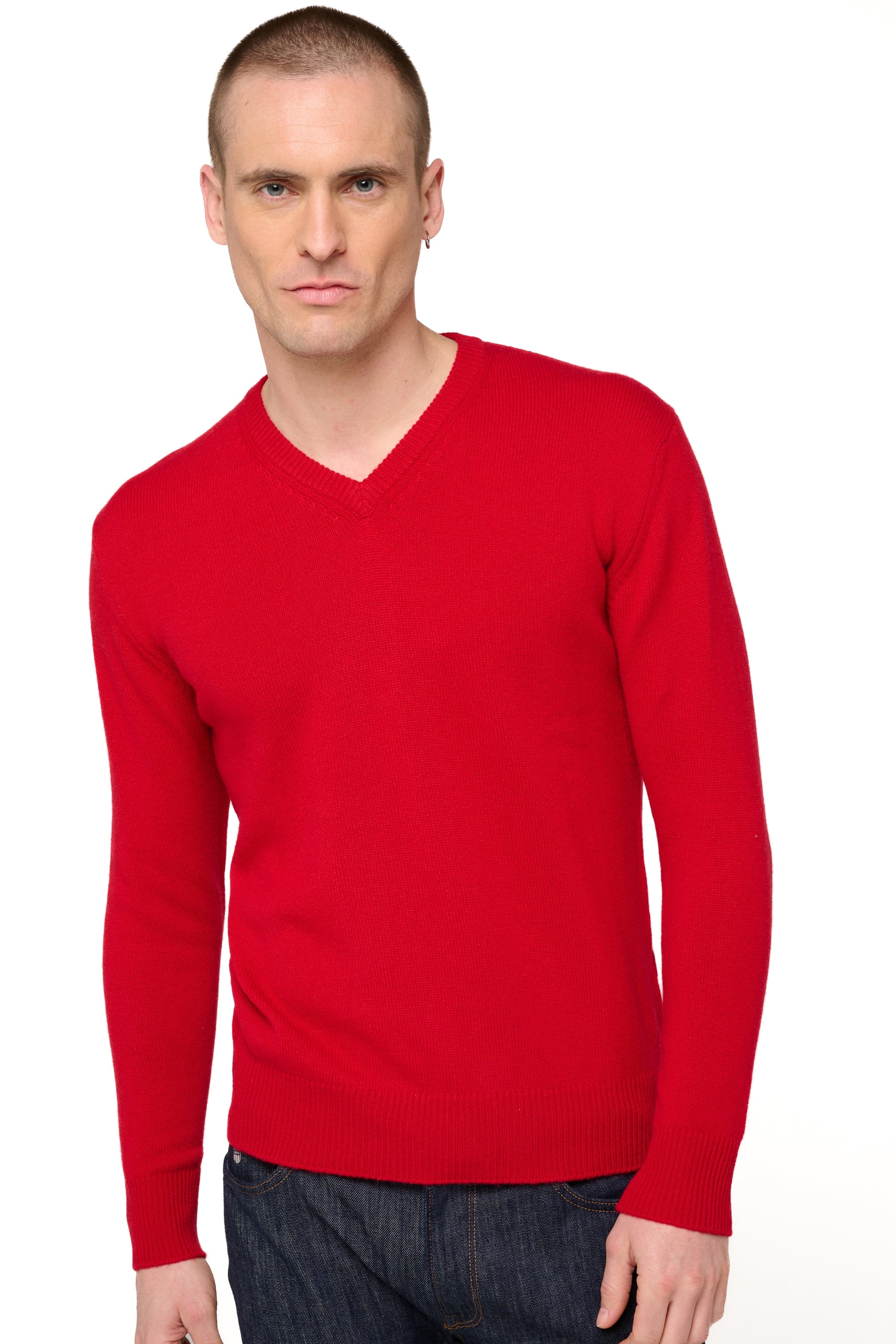 Hippolyte 4F in cashmere uomo - rosso velluto - Mahogany