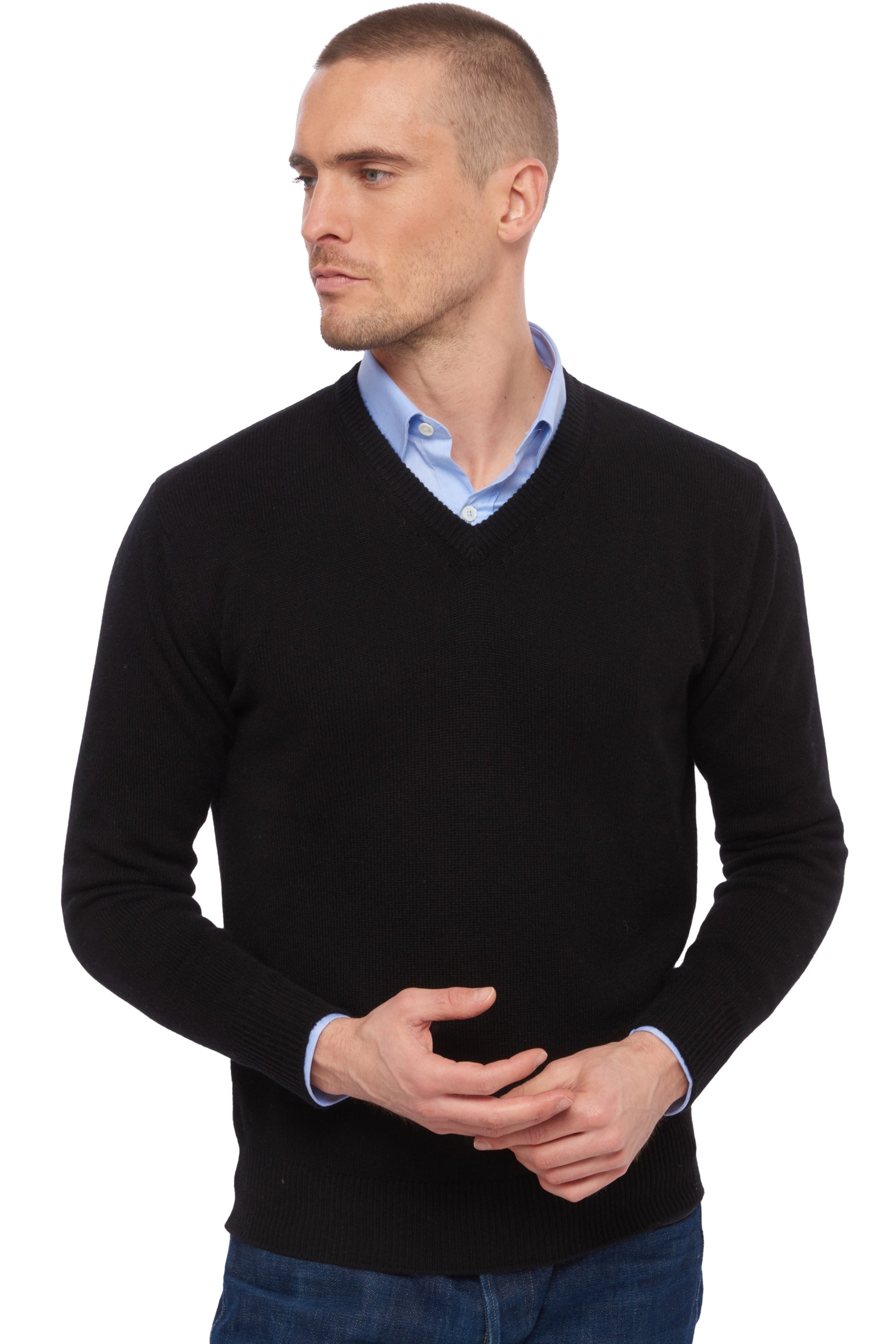 Hippolyte 4F in cashmere uomo - nero - Mahogany