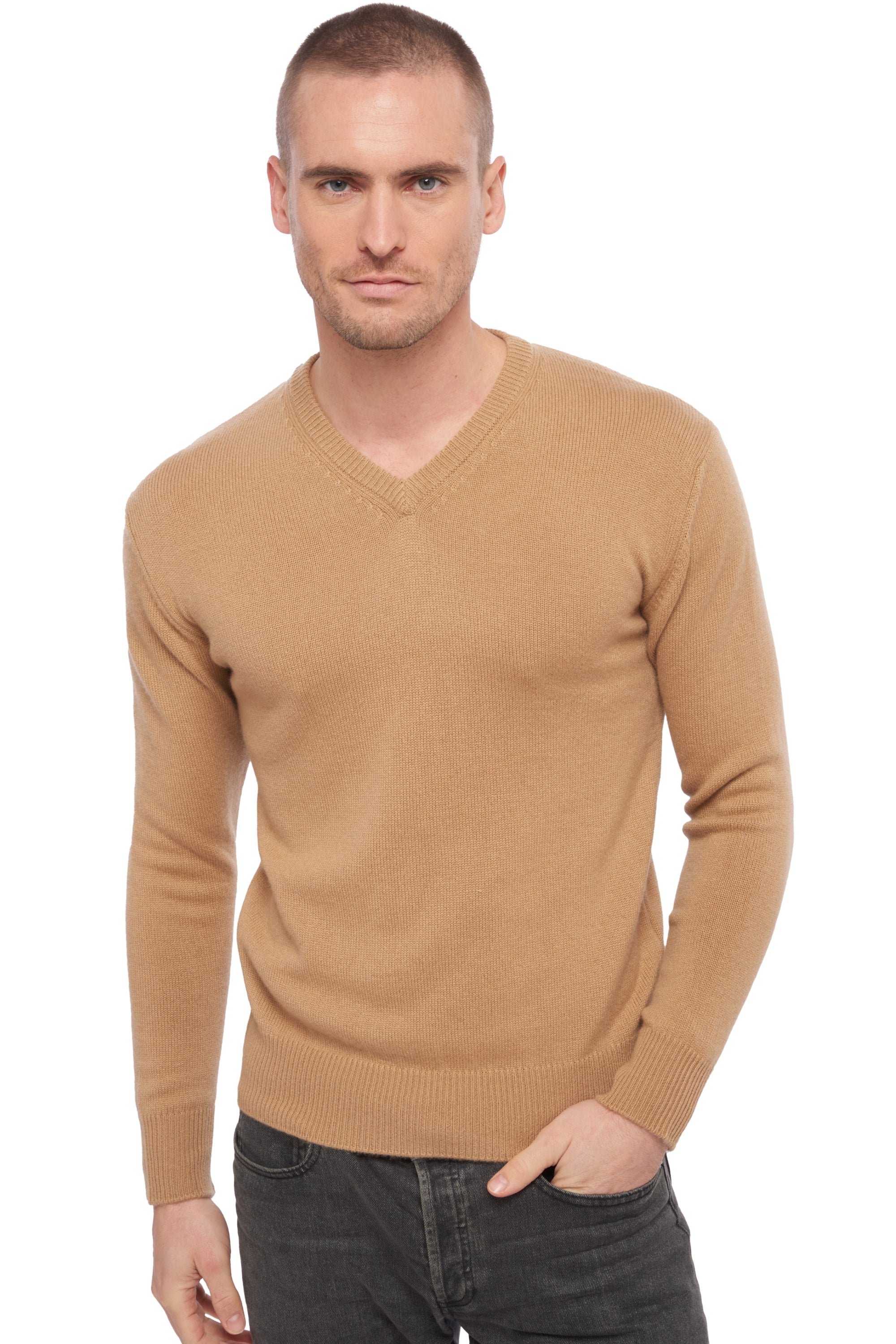 Hippolyte 4F in cashmere uomo - cammello - Mahogany