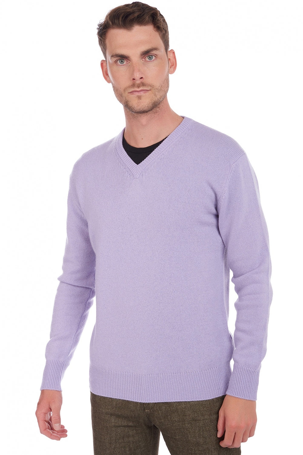 Hippolyte 4F in cashmere uomo - lavanda soleggiata - Mahogany