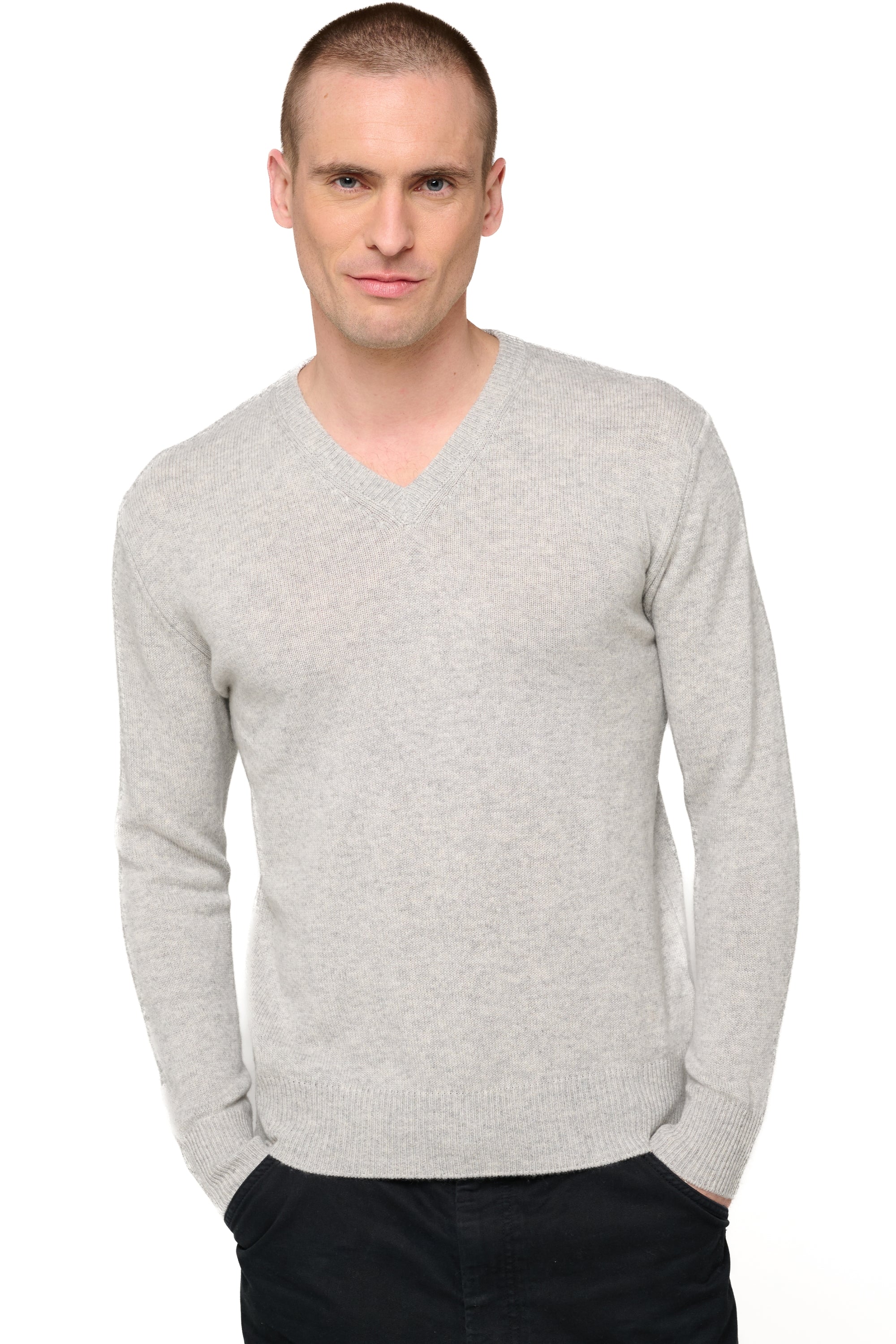 Hippolyte 4F in cashmere uomo - flanella chiné - Mahogany