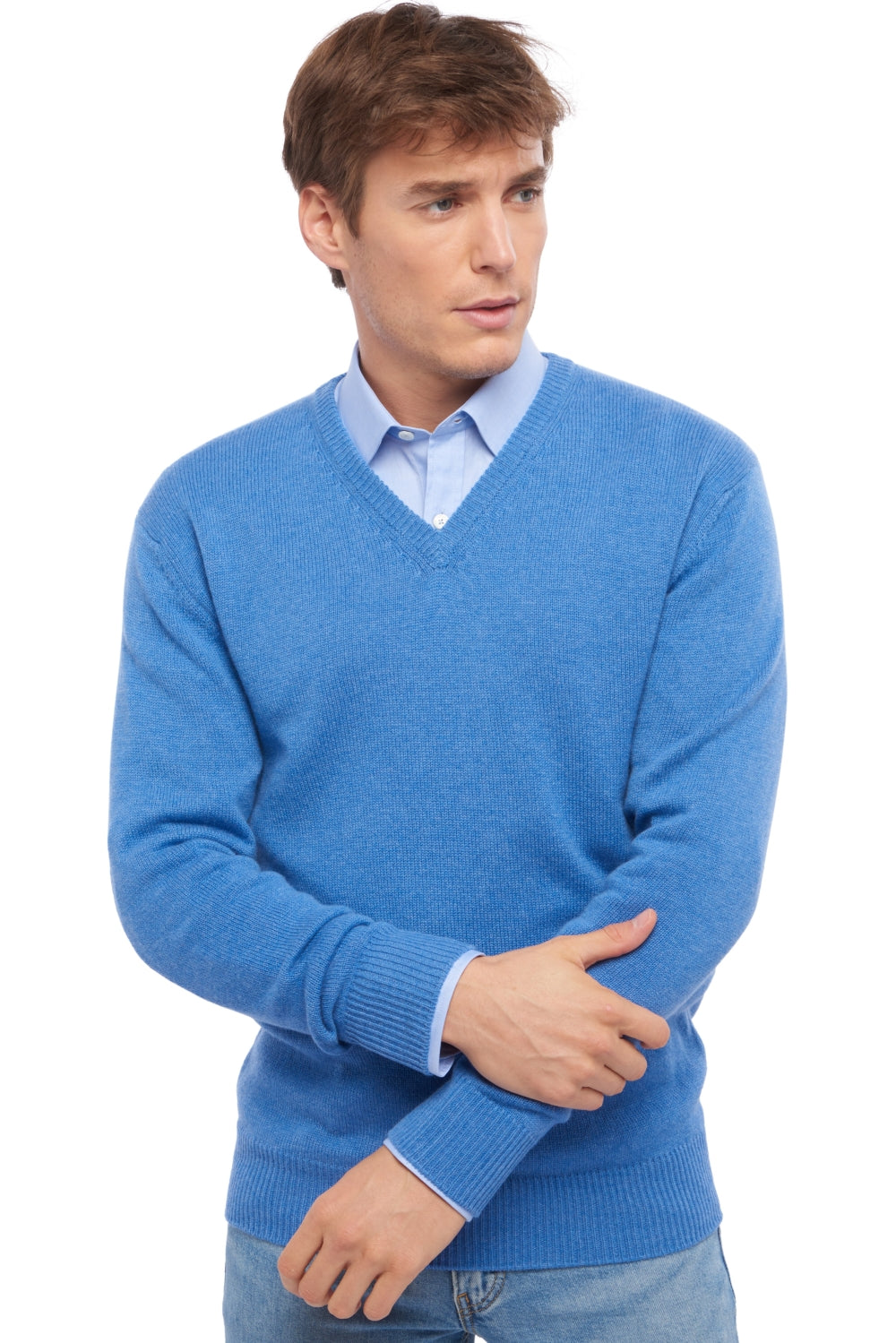 Hippolyte 4F in cashmere uomo - blu chiné - Mahogany