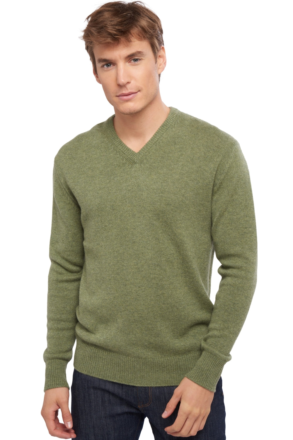 Hippolyte 4F in cashmere uomo - verde chiné - Mahogany