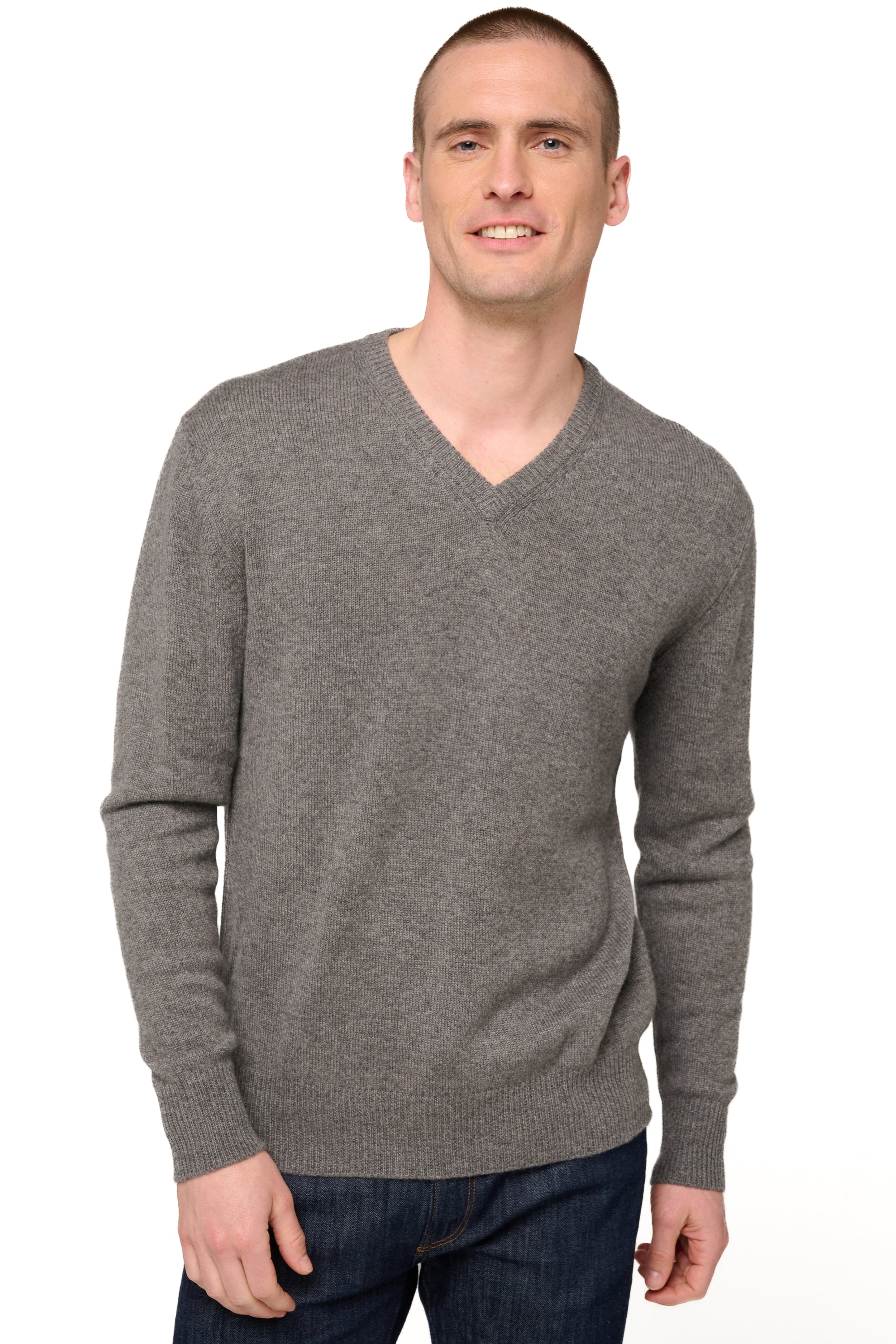 Hippolyte 4F in cashmere uomo - marmotta chiné - Mahogany