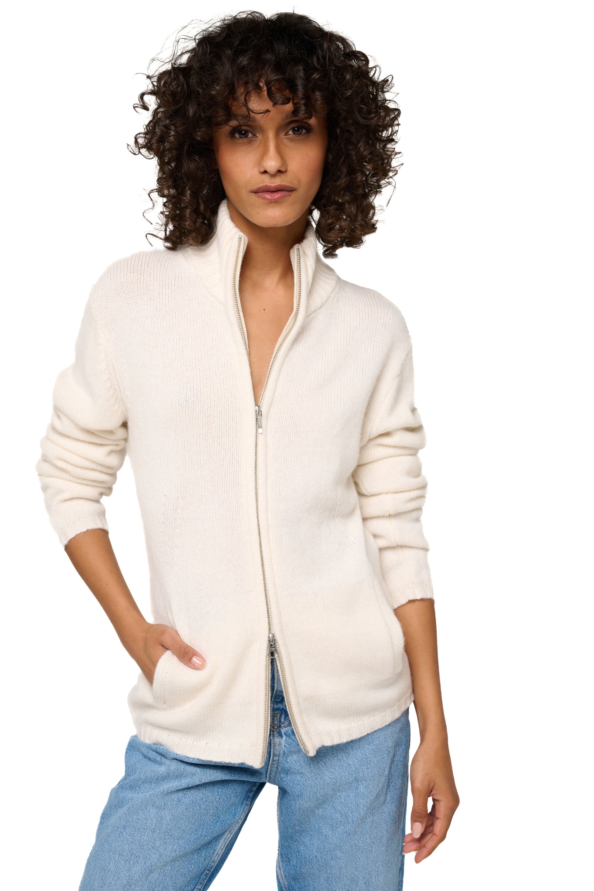 Elodie in cashmere donna - bianco avorio - Mahogany
