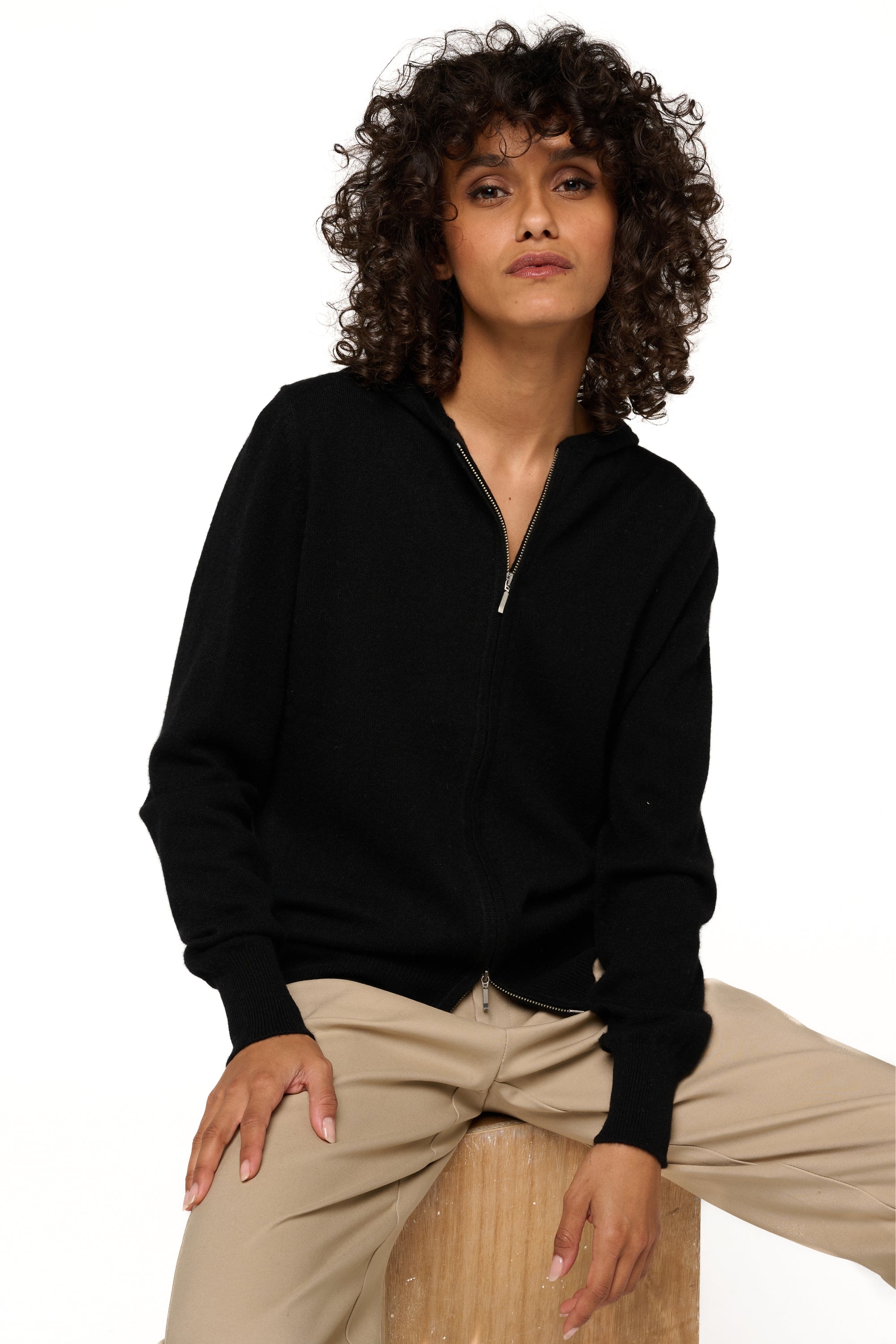 Louanne in cashmere donna - nero - Mahogany