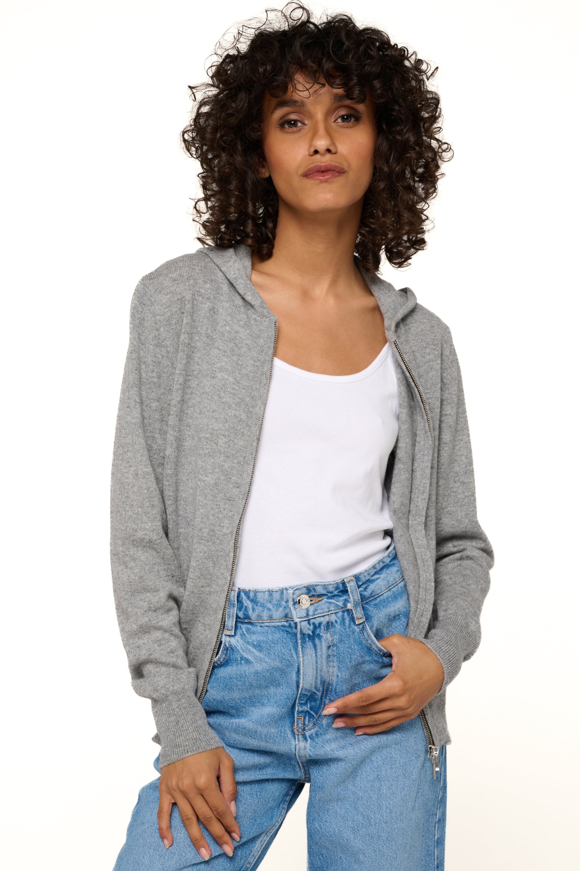 Louanne in cashmere donna - grigio chiné - Mahogany
