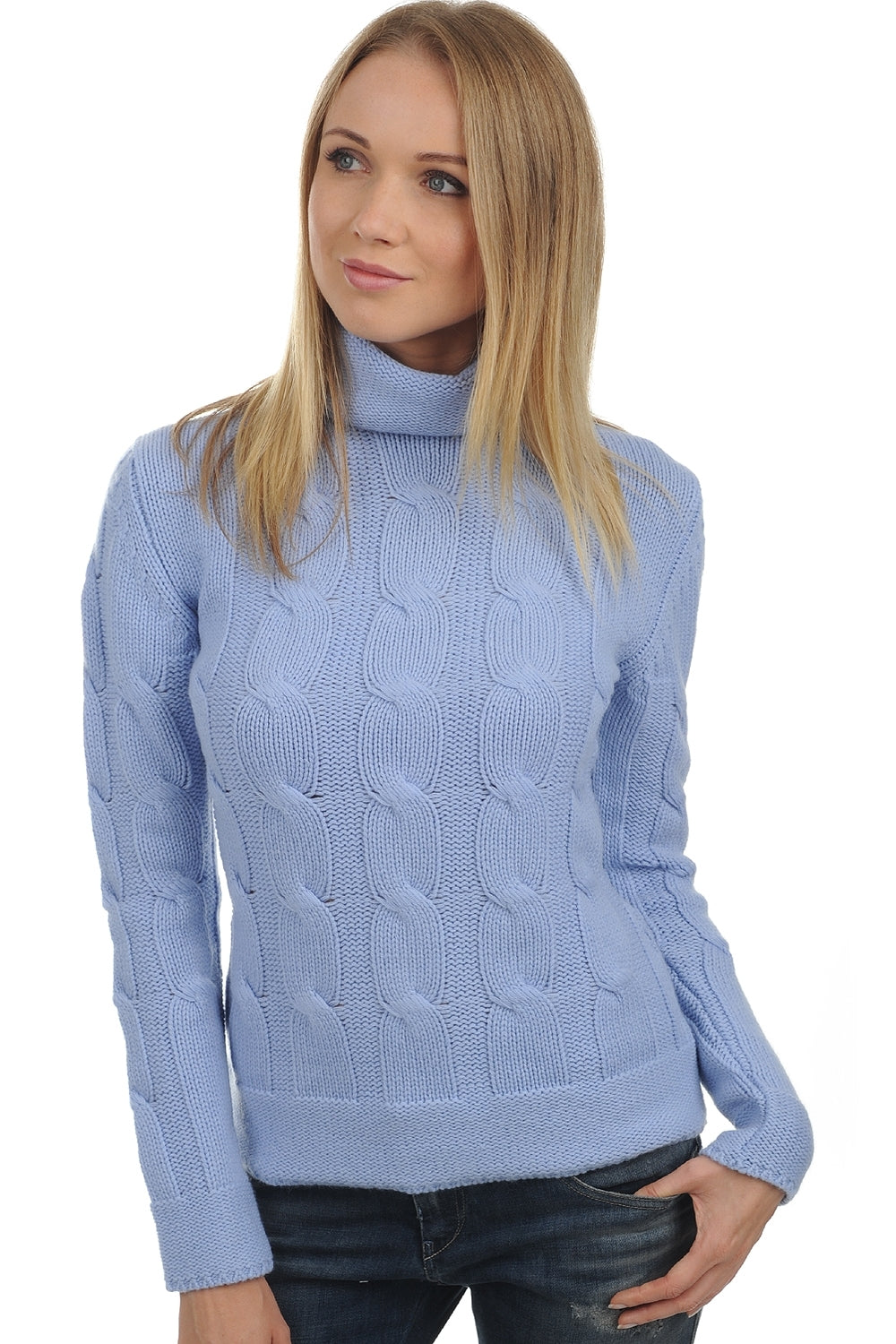 Blanche in cashmere da donna - azzurro cielo - Mahogany