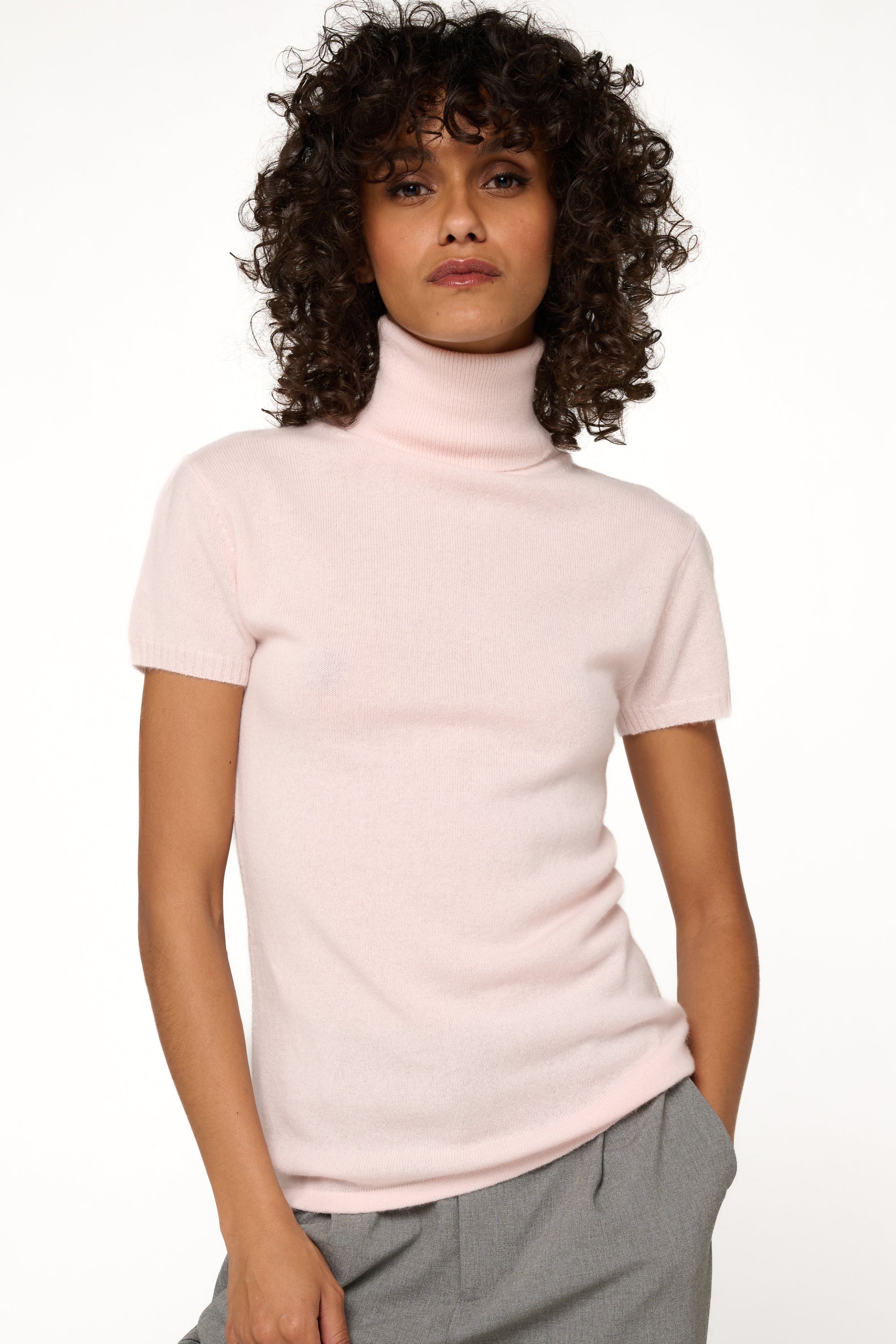 Olivia in cashmere donna - rosa pallido - Mahogany