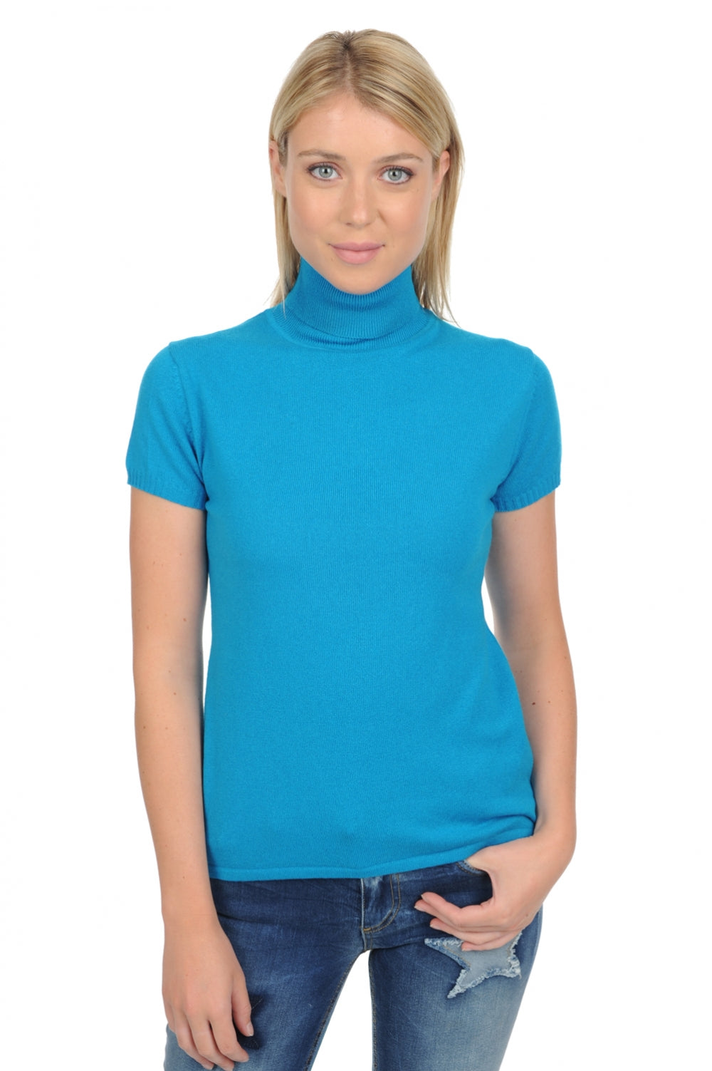 Olivia in cashmere donna - mare del sud luminoso - Mahogany