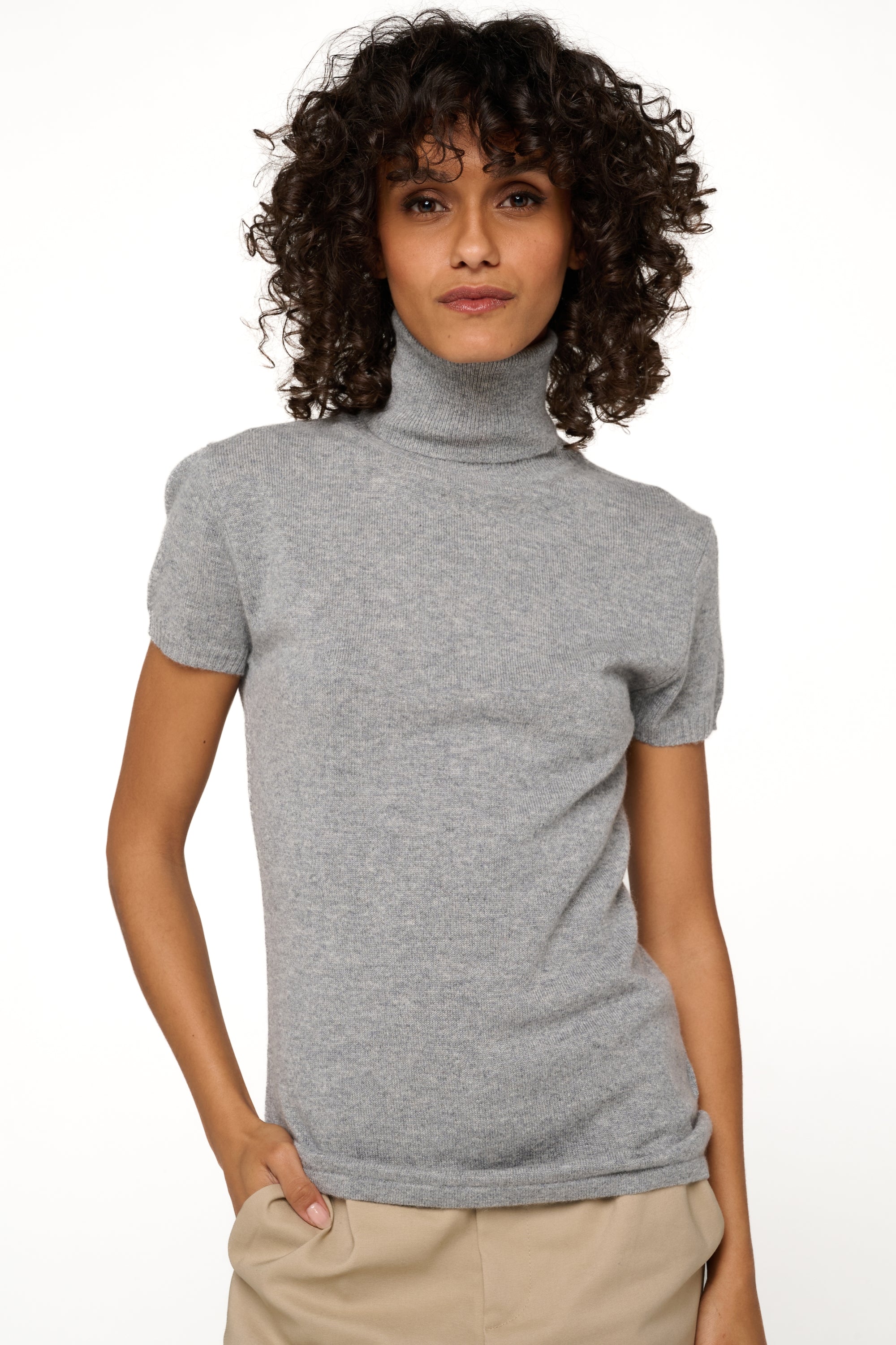 Olivia in cashmere donna - grigio chiné - Mahogany