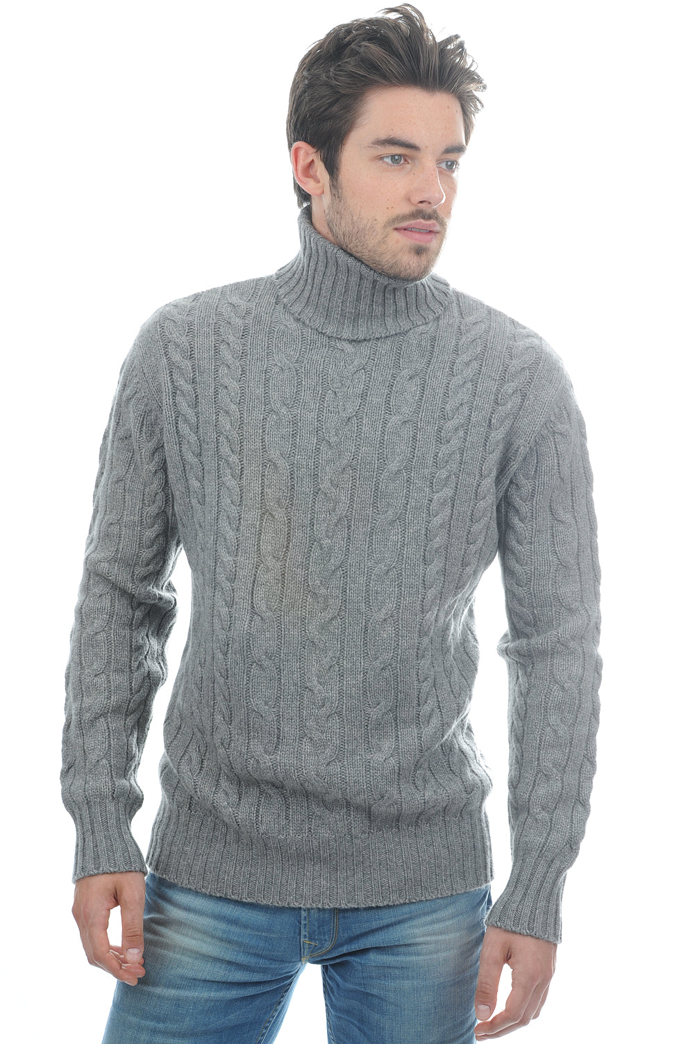 Lucas in cashmere da uomo - grigio melange - Mahogany