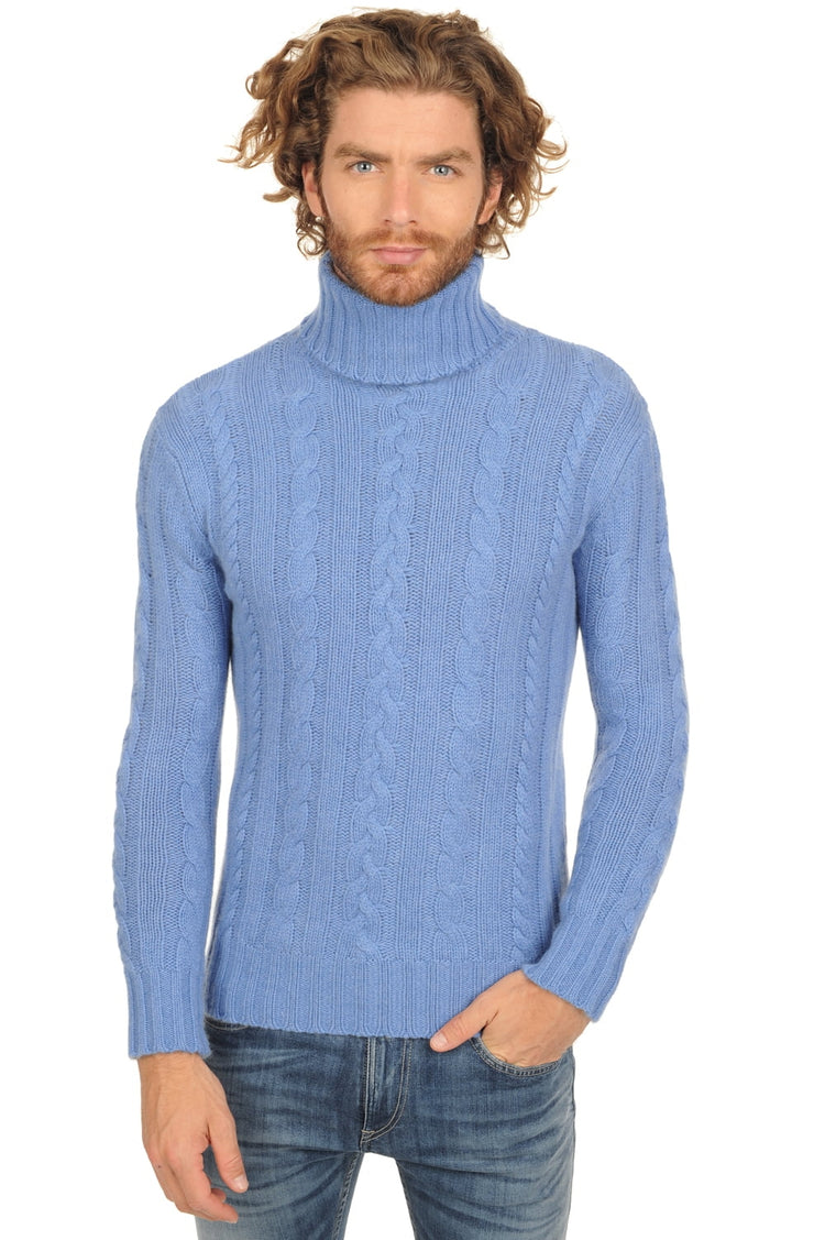 Lucas in cashmere da uomo - blu melange - Mahogany