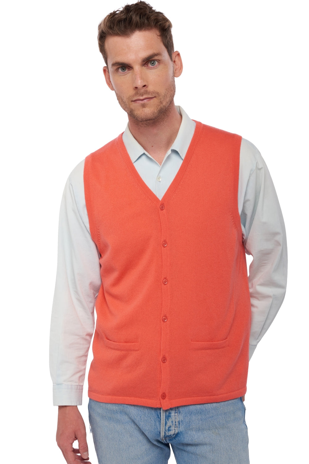 Basile in cashmere uomo - corallo luminoso - Mahogany