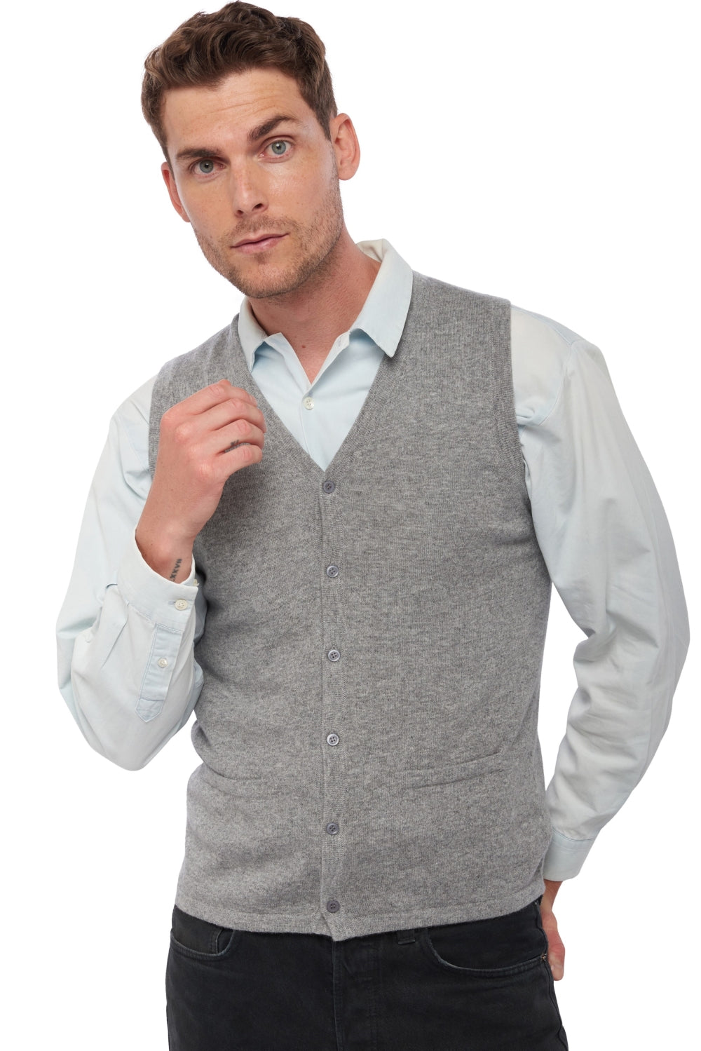 Basile in cashmere uomo - grigio melange - Mahogany