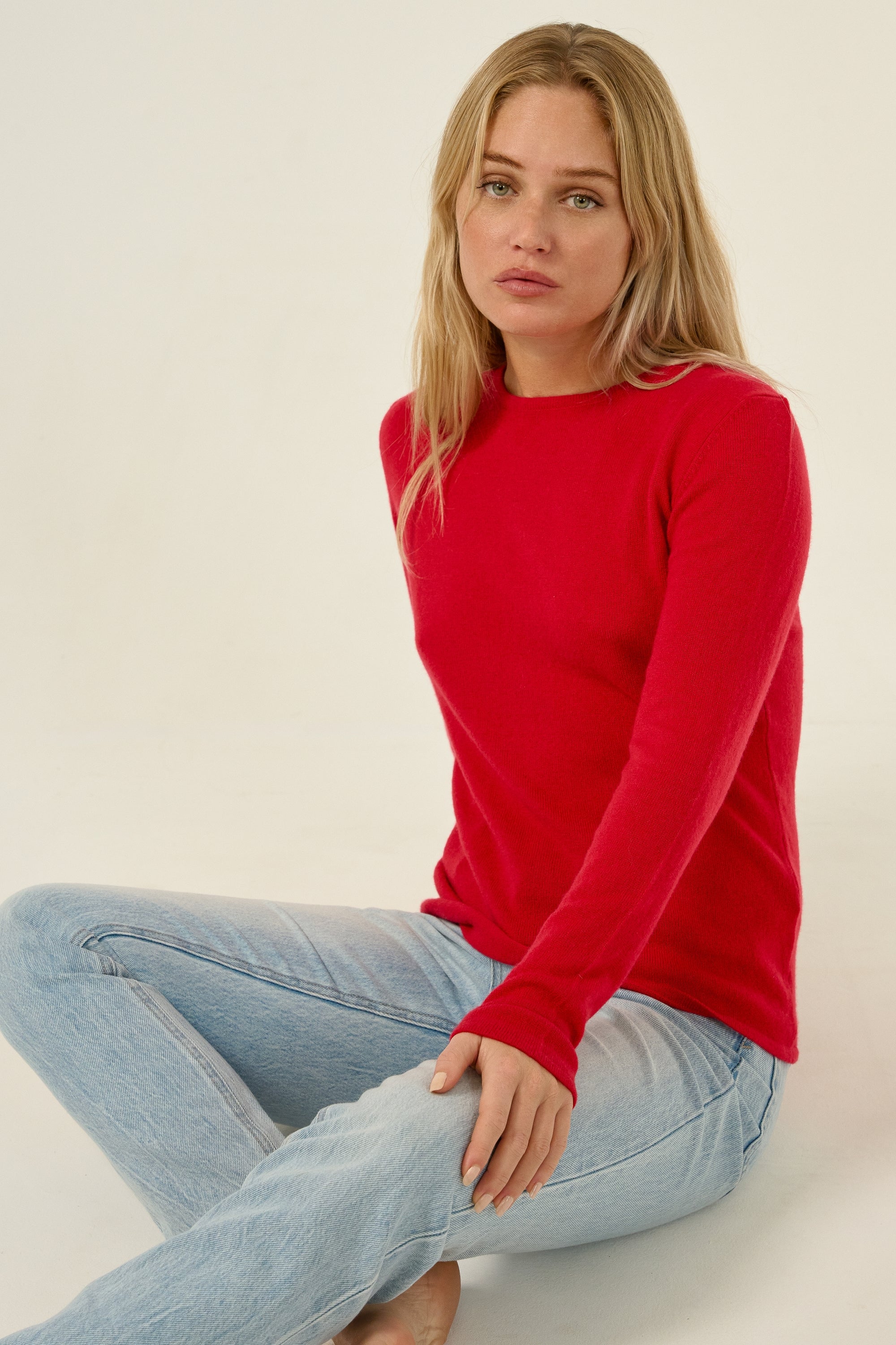 Line in cashmere donna - rosso velluto - Mahogany