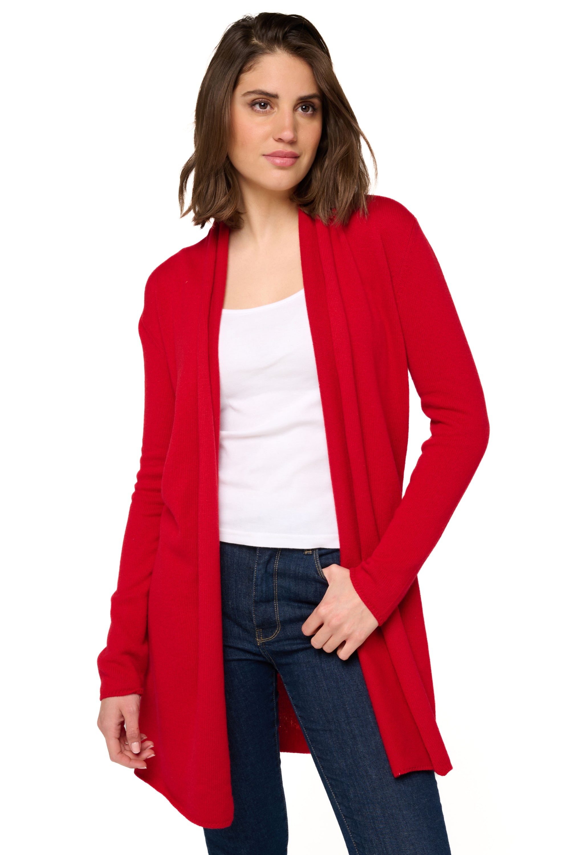 Perla in cashmere donna - rosso velluto - Mahogany