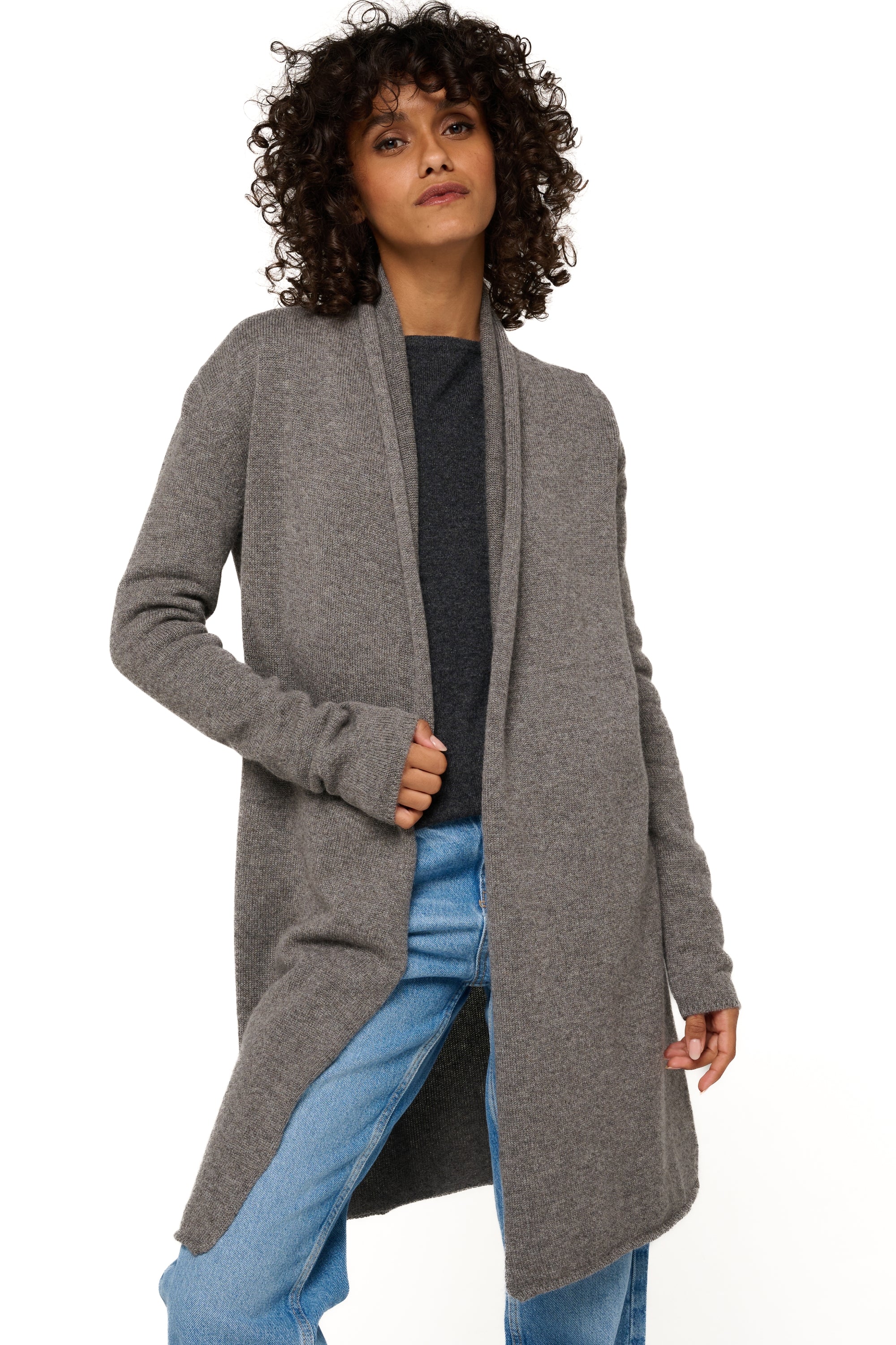 Perla in cashmere donna - marmotta chiné - Mahogany