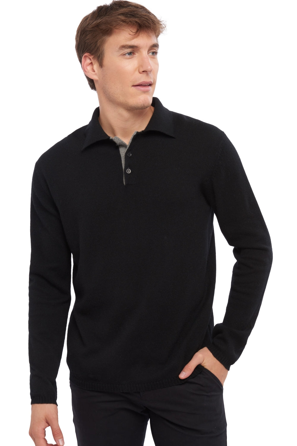 Scott in cashmere uomo - nero-grigio melange - Mahogany