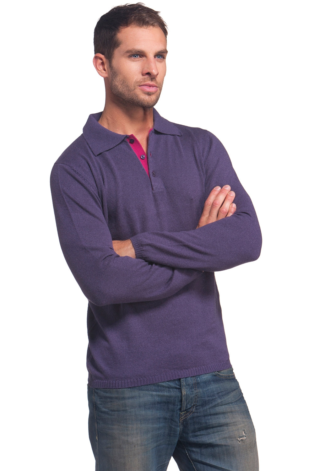 Scott in cashmere uomo - mora-fucsia - Mahogany