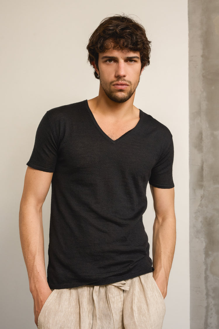 Nino in piuma di cashmere uomo - nero - Mahogany