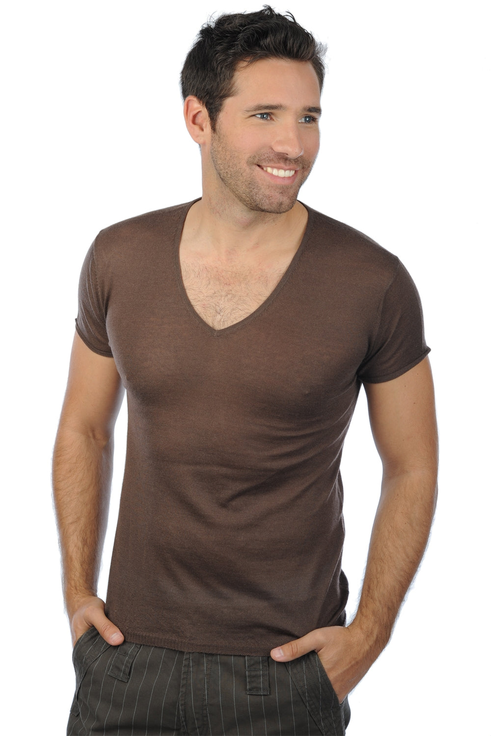 Nino in piuma di cashmere uomo - brownies - Mahogany