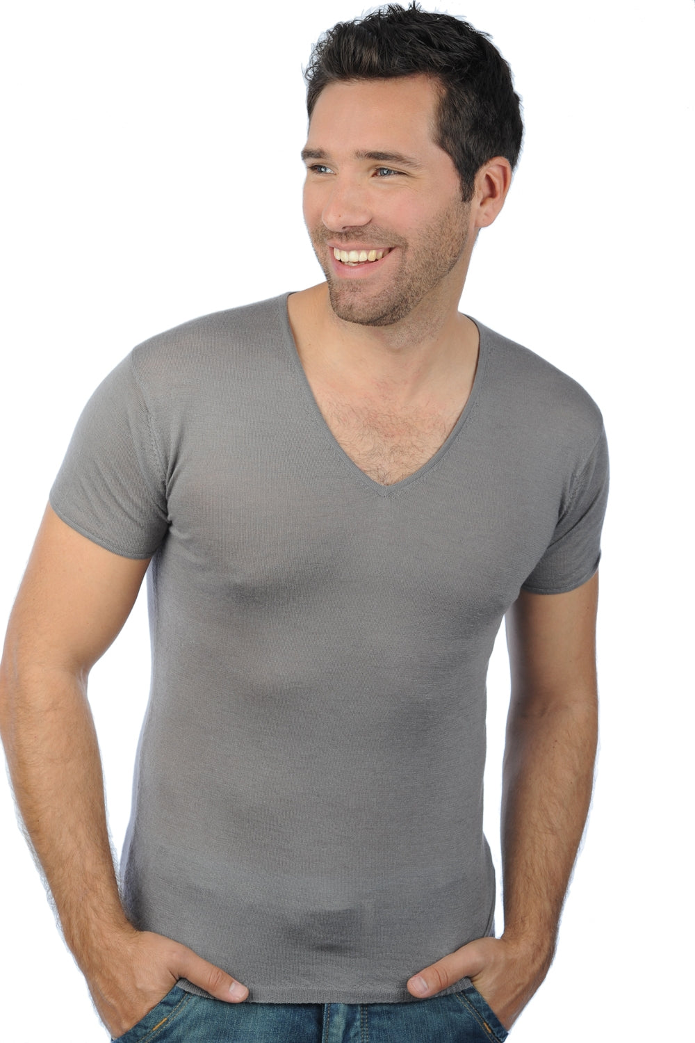 Nino in piuma di cashmere uomo - grigio medio - Mahogany