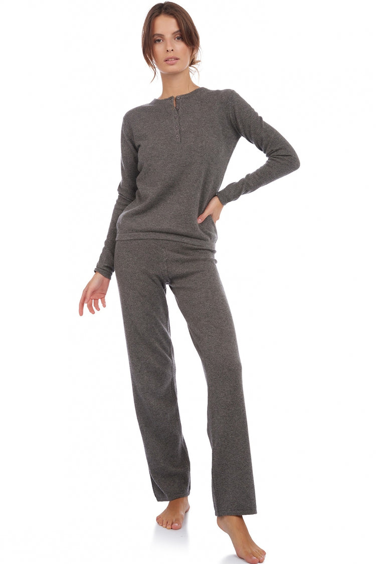 Loan in cashmere donna - grigio chiné - Mahogany