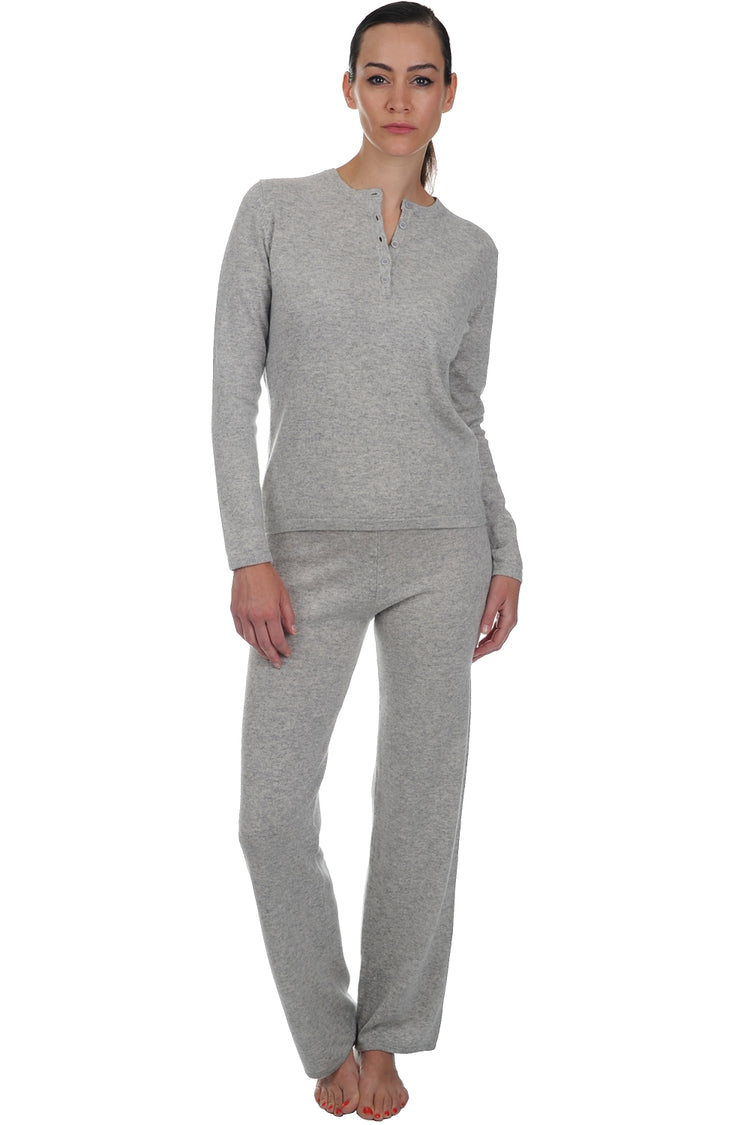 Loan in cashmere donna - flanella chiné - Mahogany