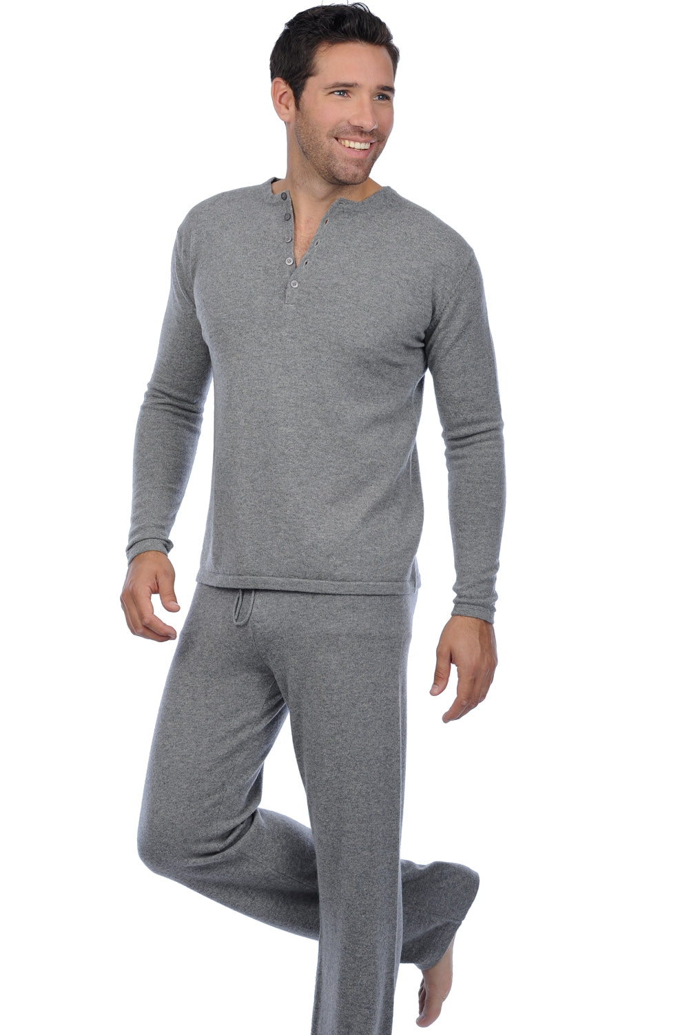 Adam in cashmere uomo - grigio melange - Mahogany