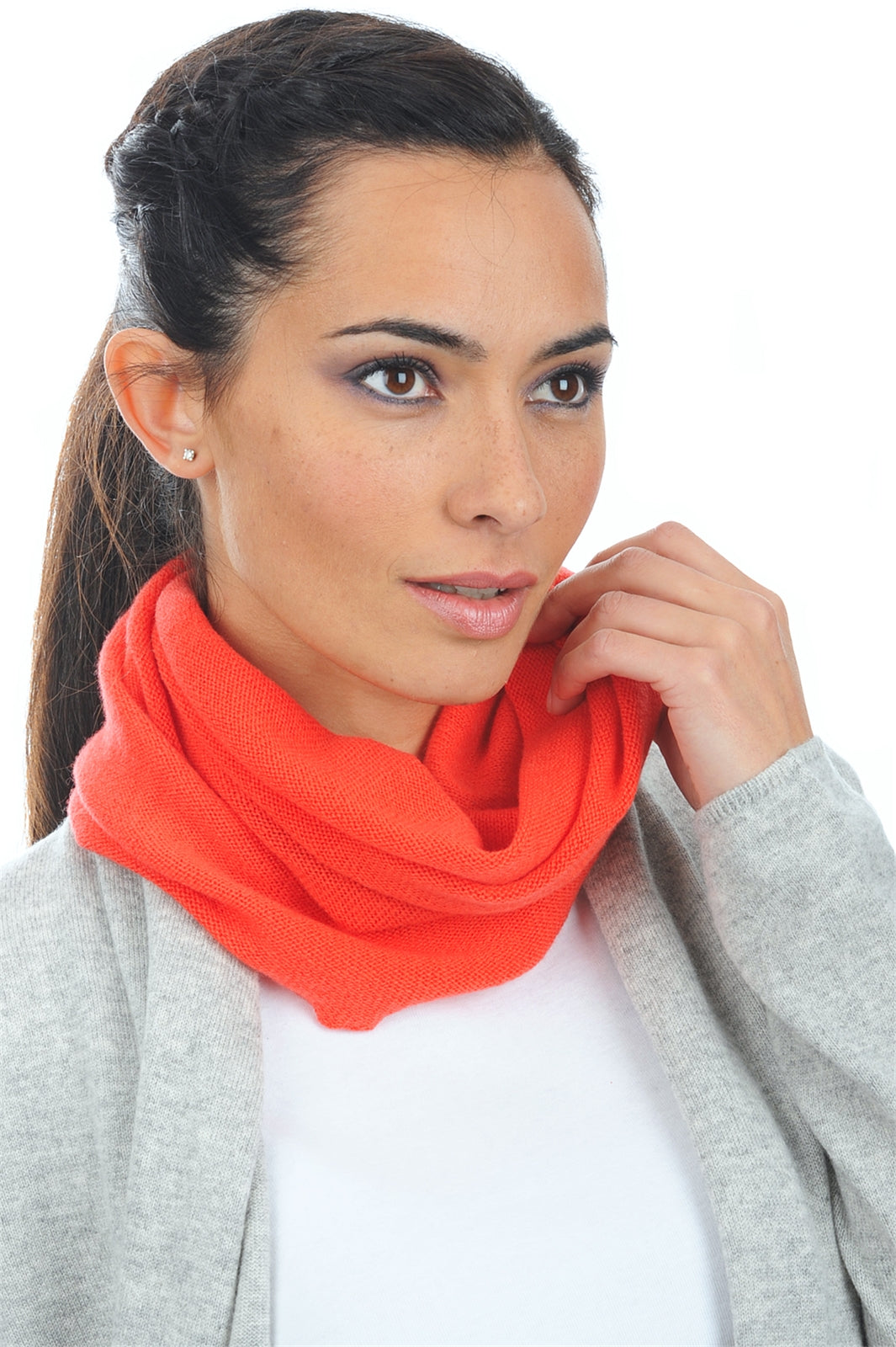 Fraise in cashmere donna - corallo luminoso - Mahogany