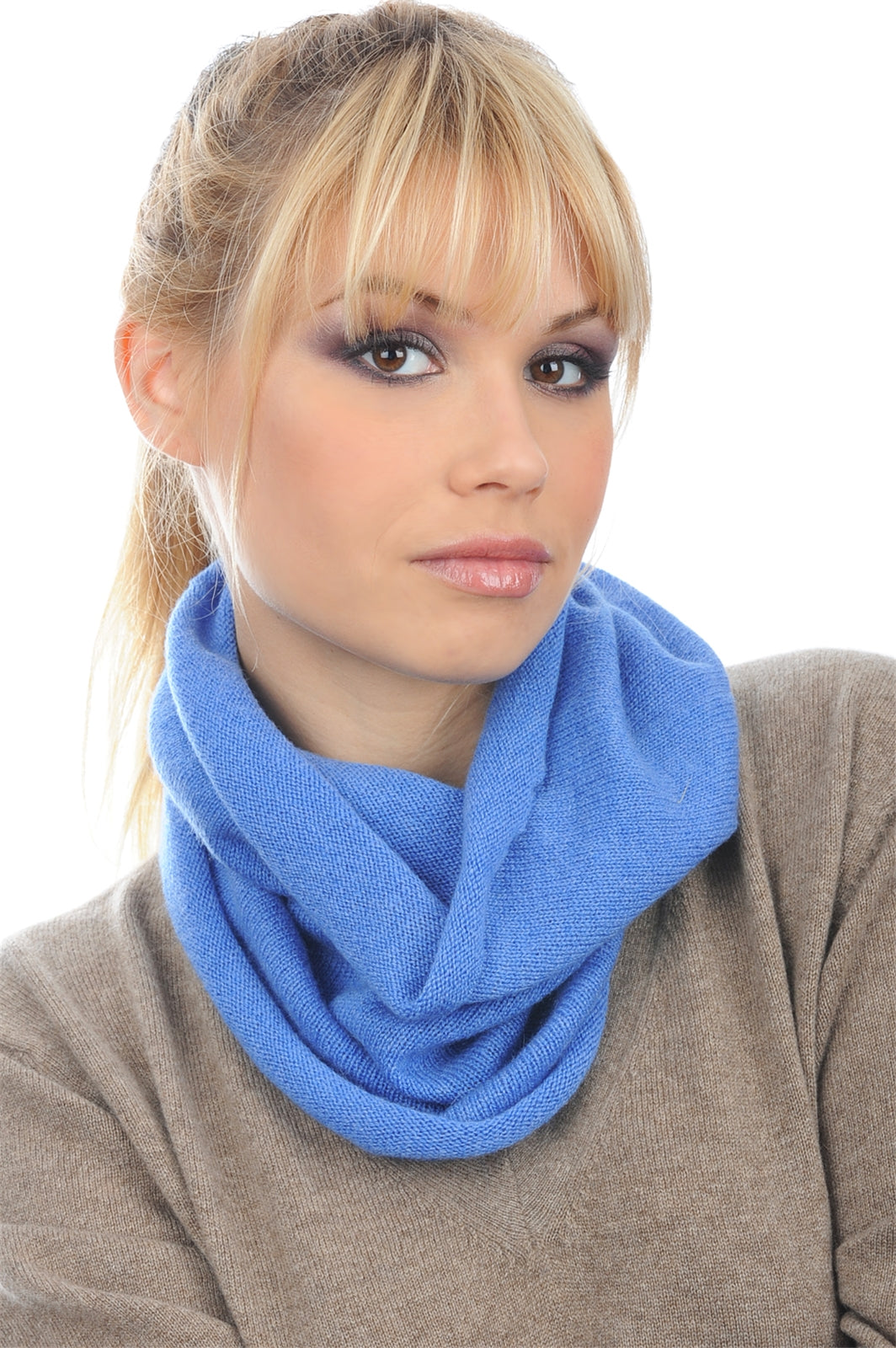 Fraise in cashmere donna - blu chiné - Mahogany