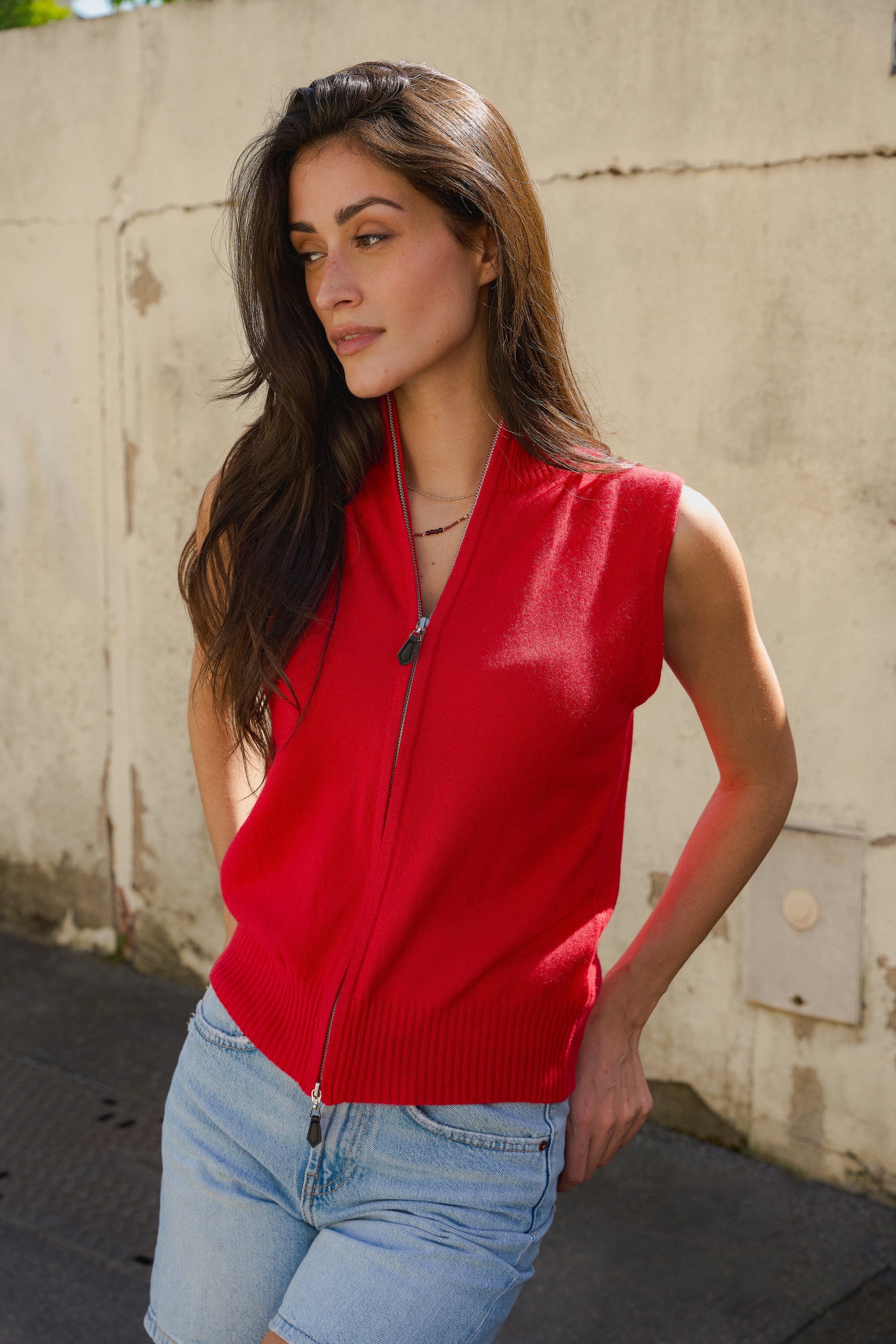 Zaza in cashmere donna - rosso velluto - Mahogany