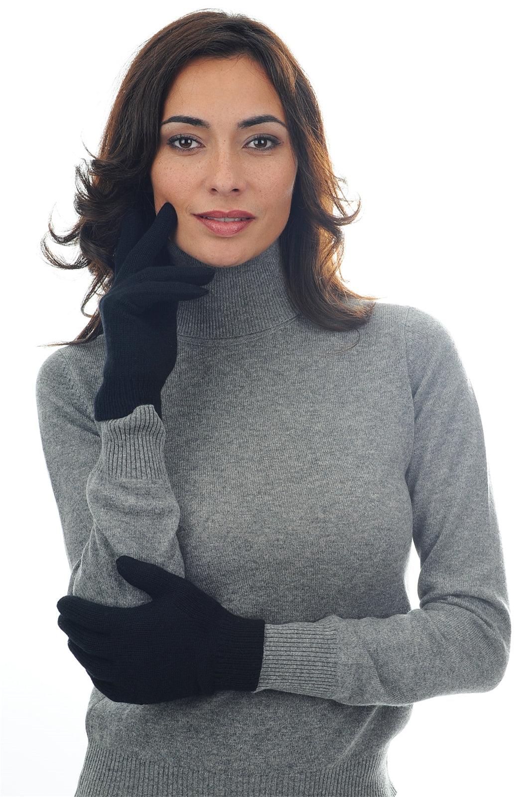 Manine in cashmere donna - nero - Mahogany