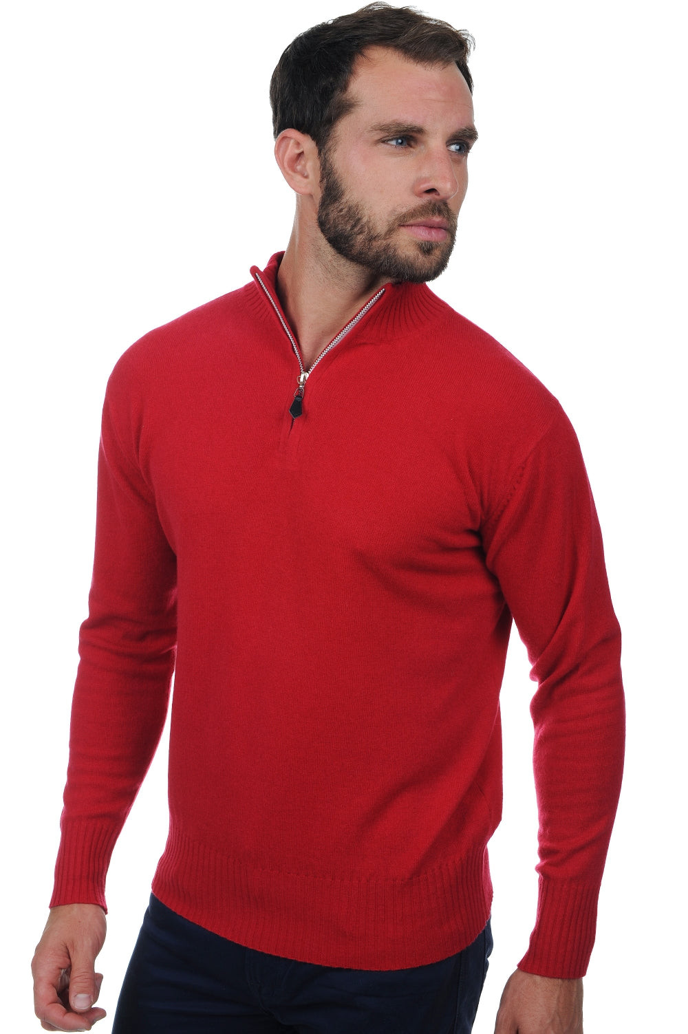 Chazam in cashmere uomo - rosso velluto - Mahogany