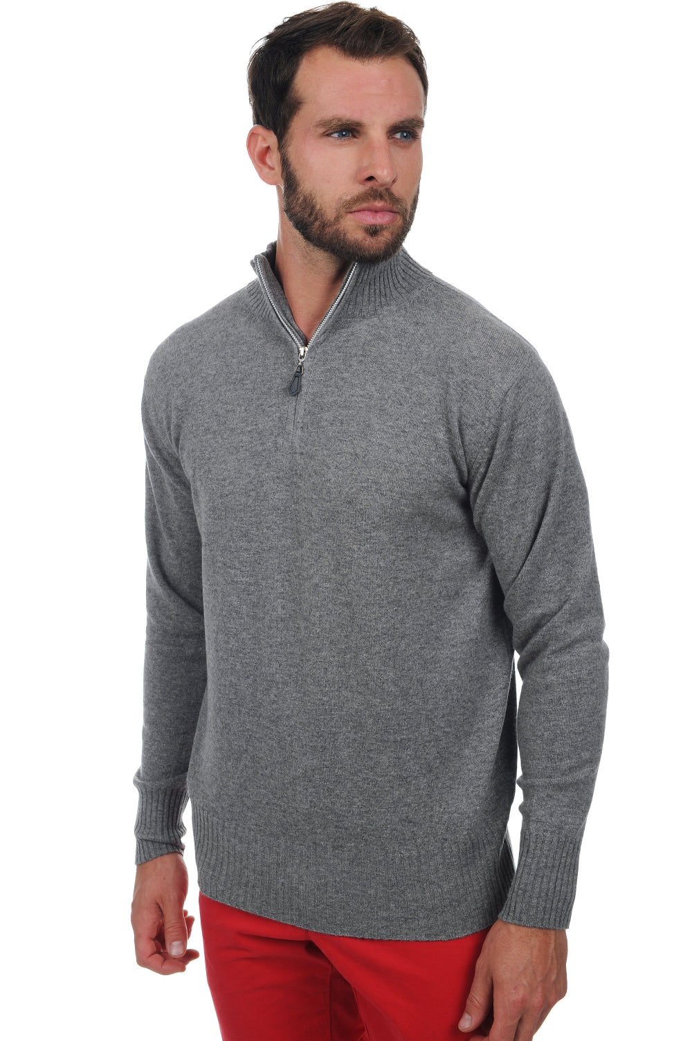 Chazam in cashmere uomo - grigio chiné - Mahogany