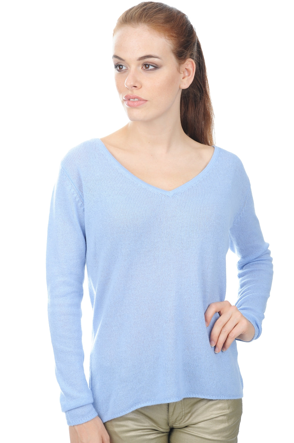 Flavie in cashmere donna - blu cielo - Mahogany
