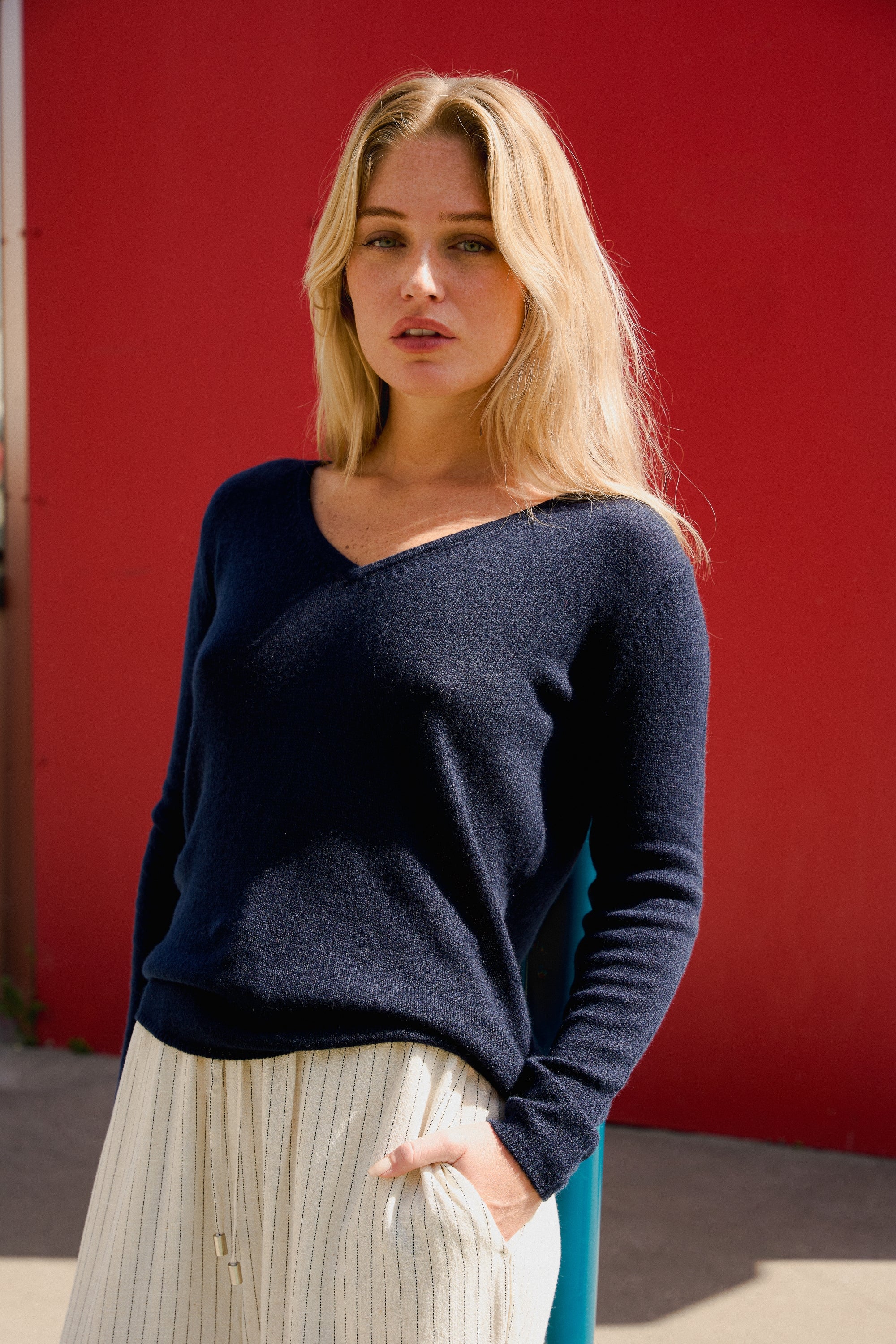 Flavie in cashmere donna - blu marino scuro - Mahogany