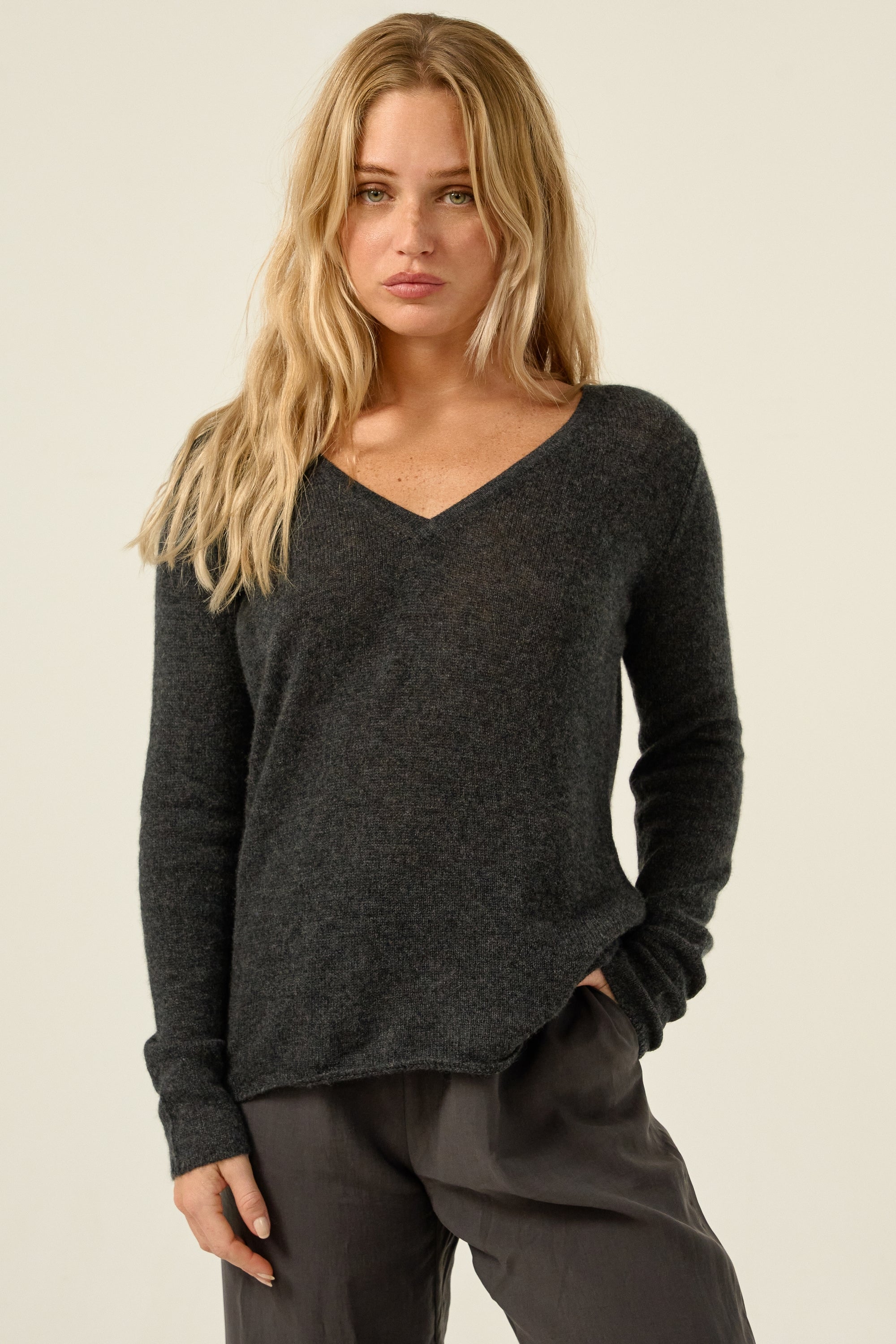 Flavie in cashmere donna - antracite chiné - Mahogany