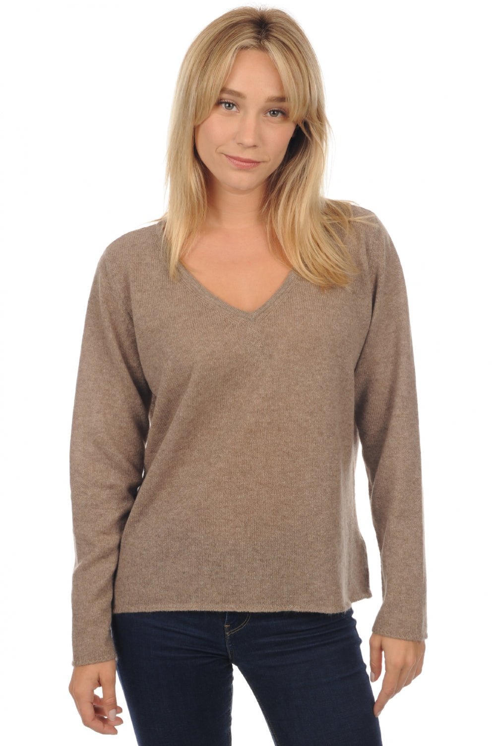 Flavie in cashmere donna - natural brown chiné - Mahogany