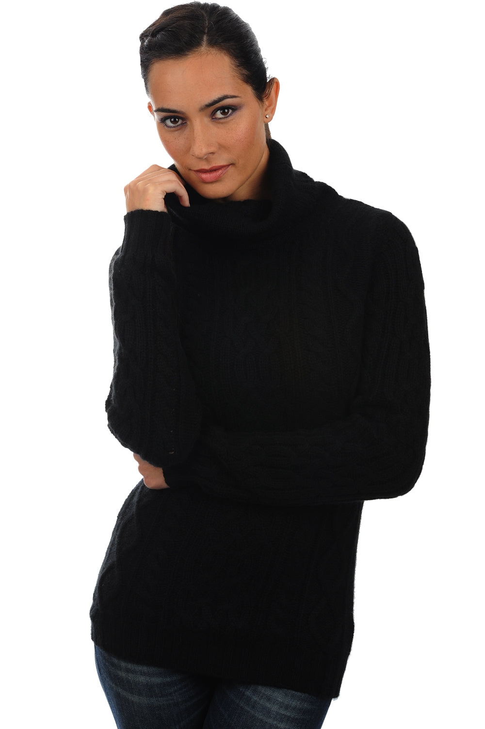 Wynona in cashmere donna - nero - Mahogany